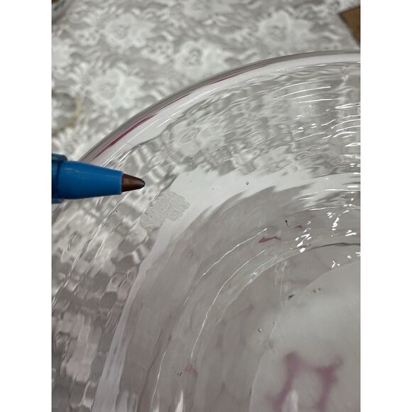 Vintage Pink and White Hand Blown Murano Style Glass Vase 8.75" Tall Coquette - Picture 5 of 6